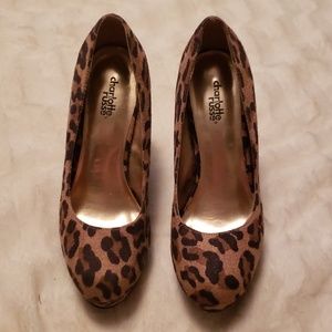 Charlotte Russe leopard suede heels